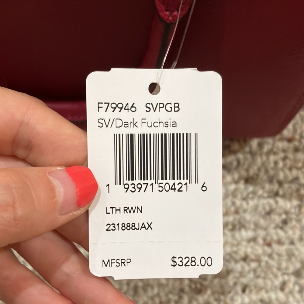 Coach Rowan Satchel Bag for Women - Dark Fuchsia - F79946 - Picture 8 of 13